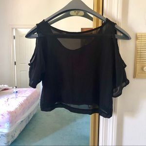 Black Sheer Coverup Top